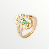 San judas green vest ring 18k of gold plated 7 rings