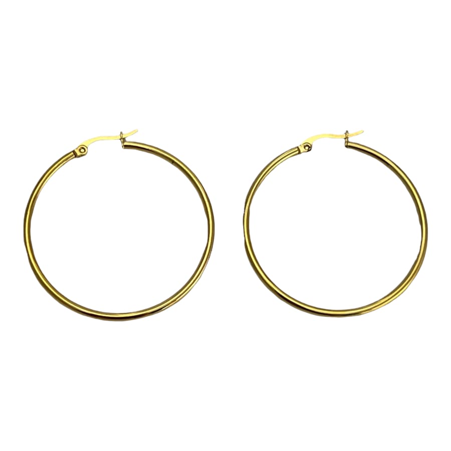 Sandra 4cm diameter thin hoops earrings in 18k of gold plated earrings