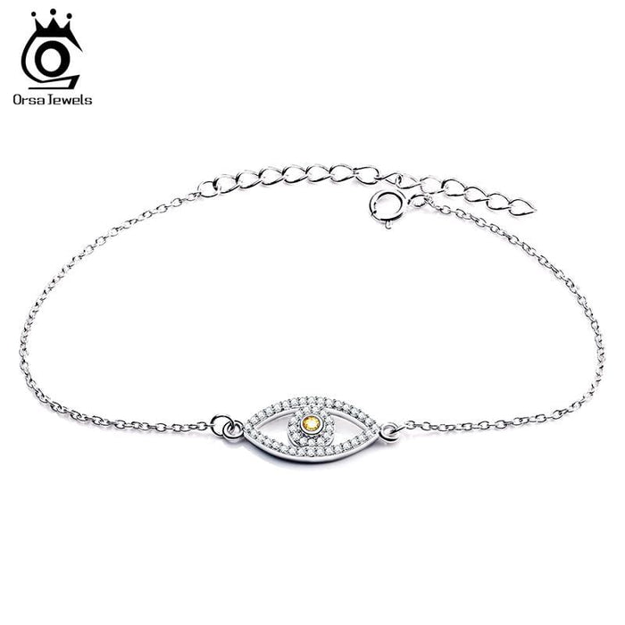 Silver plated cz eye bracelet bracelets