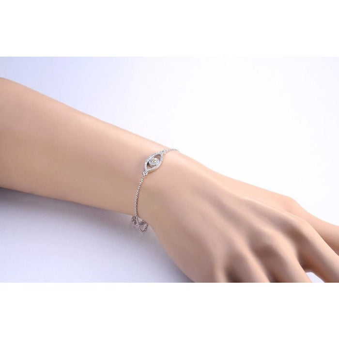 Silver plated cz eye bracelet bracelets