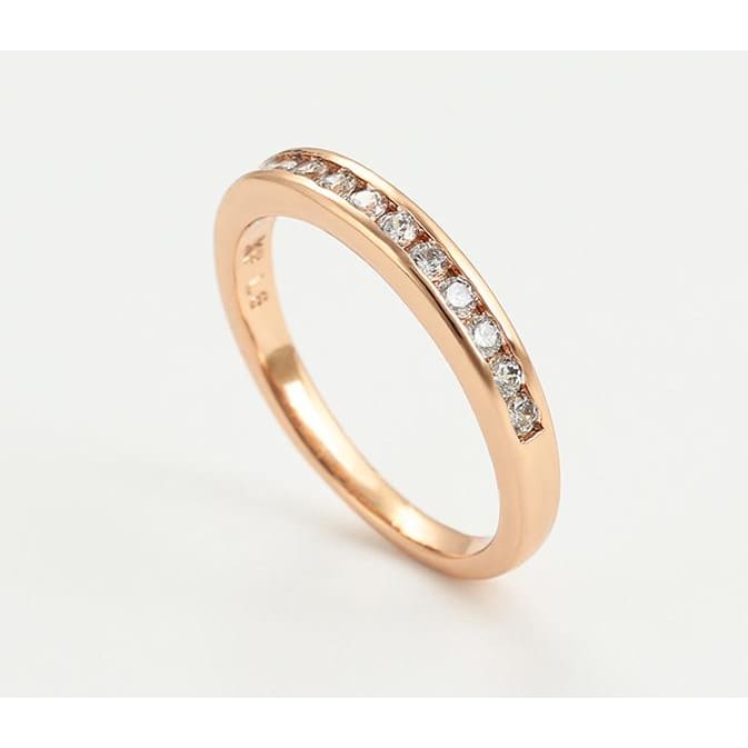 Single road of cz 18kts gold plated ring rings