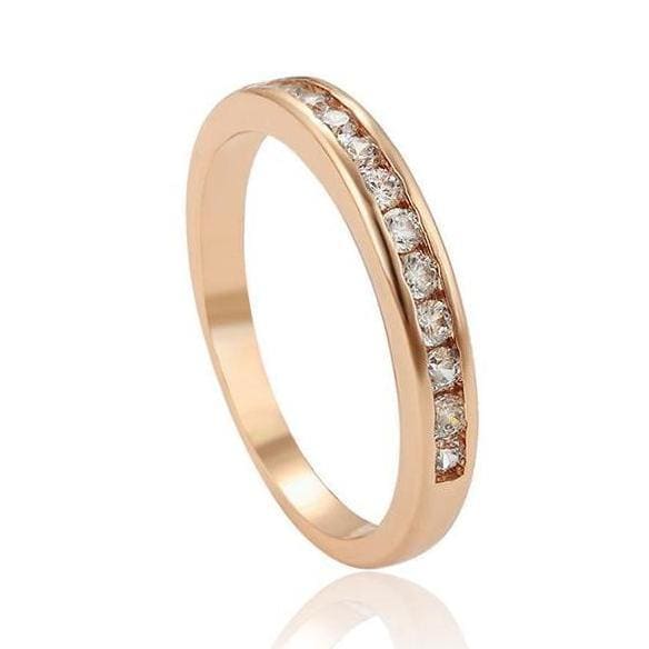 Single road of cz 18kts gold plated ring rings