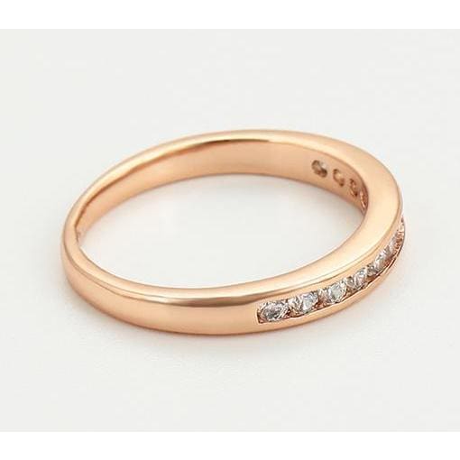 Single road of cz 18kts gold plated ring rings