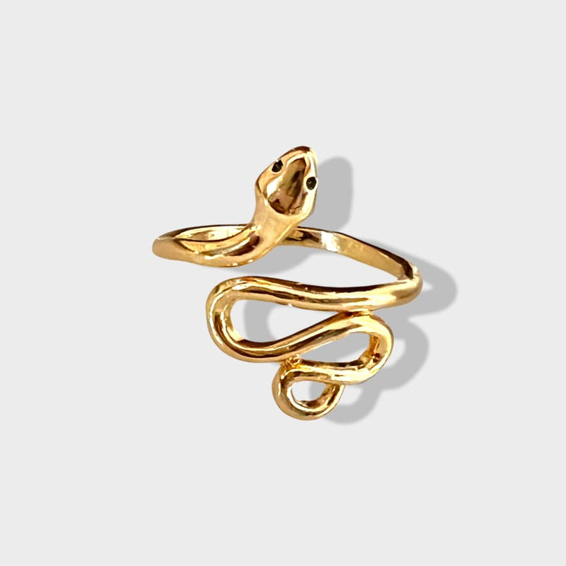 Snake wrapped ring in 18k of gold plated rings