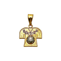 Soccer tshirt pendant in 18k of gold layering charms & pendants