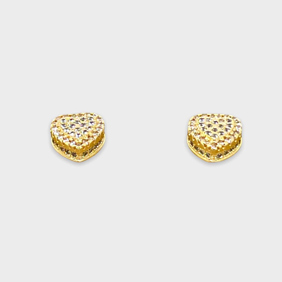 Sparkles hearts goldfilled studs earrings