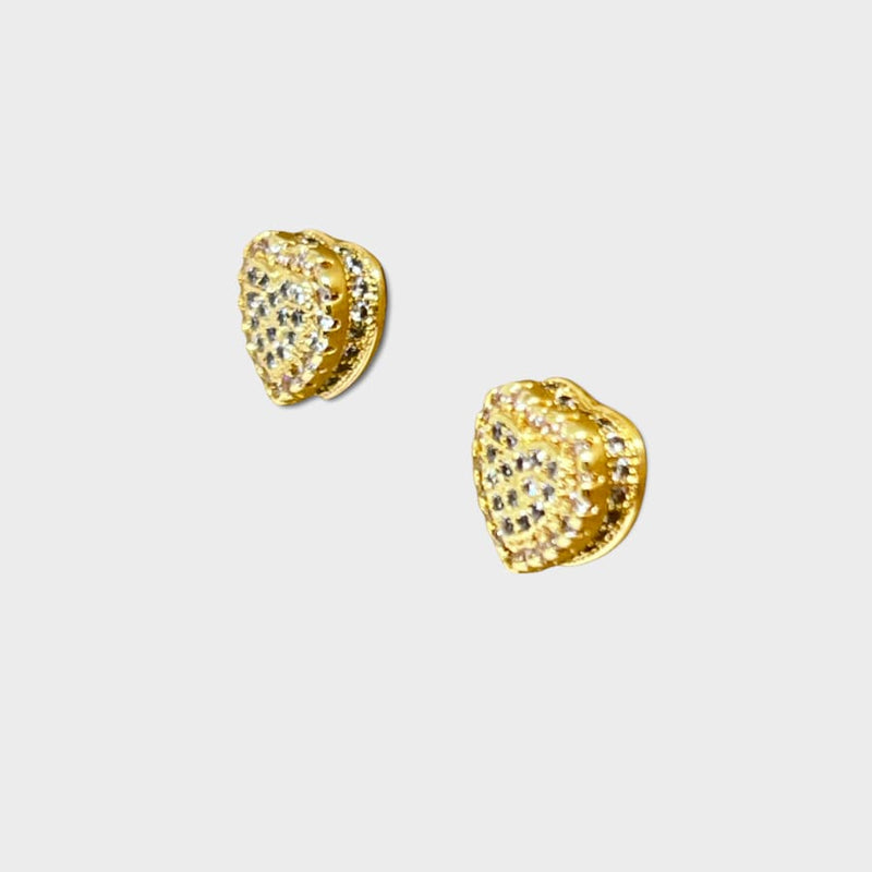 Sparkles hearts goldfilled studs earrings