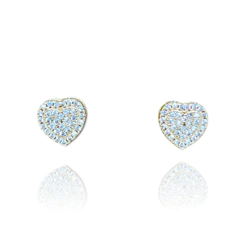 Sparkles hearts goldfilled studs earrings