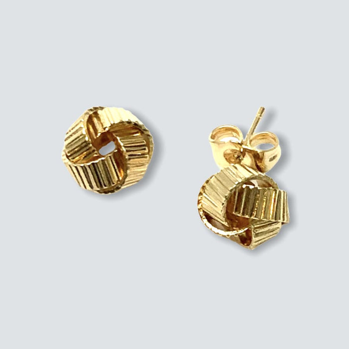 Spiral knots studs earrings in 18k of gold plated earrings