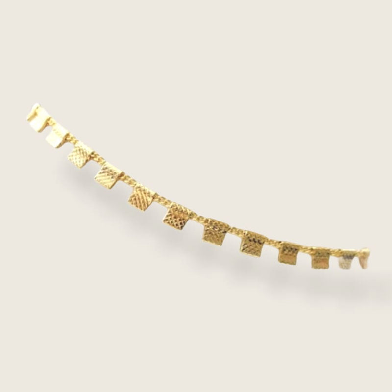 Squares charm anklet 18k of gold plated anklet