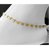 Squares charm anklet 18k of gold plated anklet