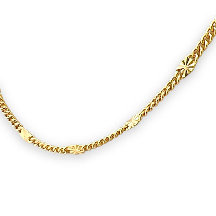 Star cuban link 18k of gold plated chain