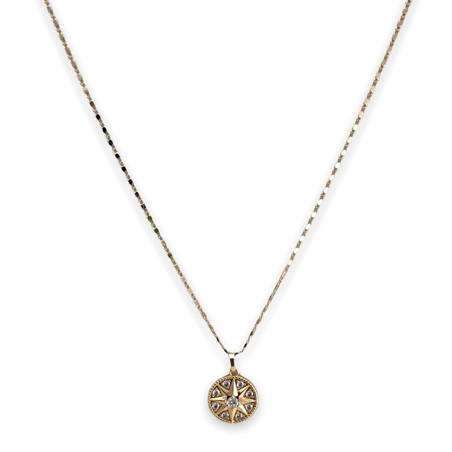 Star with clear stones pendant necklace in 18k of gold plated chains