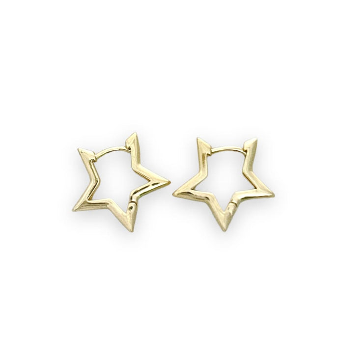 Stars hoops earrings in 14k of gold plated earrings