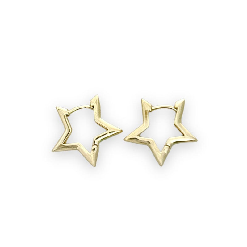 Stars hoops earrings in 14k of gold plated earrings