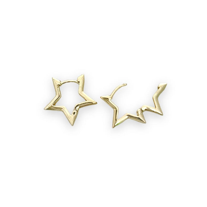 Stars hoops earrings in 14k of gold plated earrings