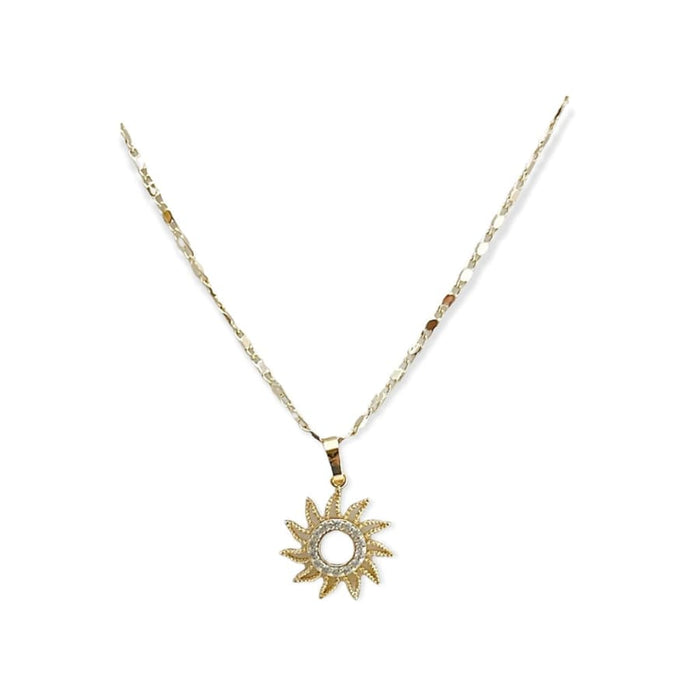 Sun necklace in 18k of gold plated chains