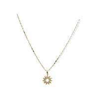 Sun necklace in 18k of gold plated chains