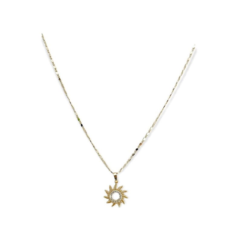 Sun necklace in 18k of gold plated chains