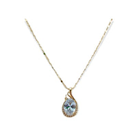 Swan cz charm necklace in 18k of gold plated chains