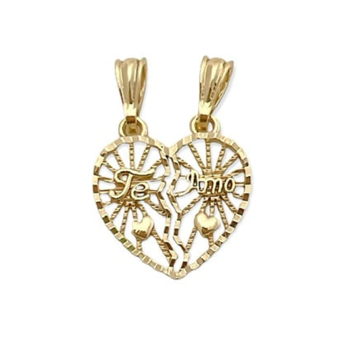 Te amo heart pendant in 18k of gold layering charms & pendants