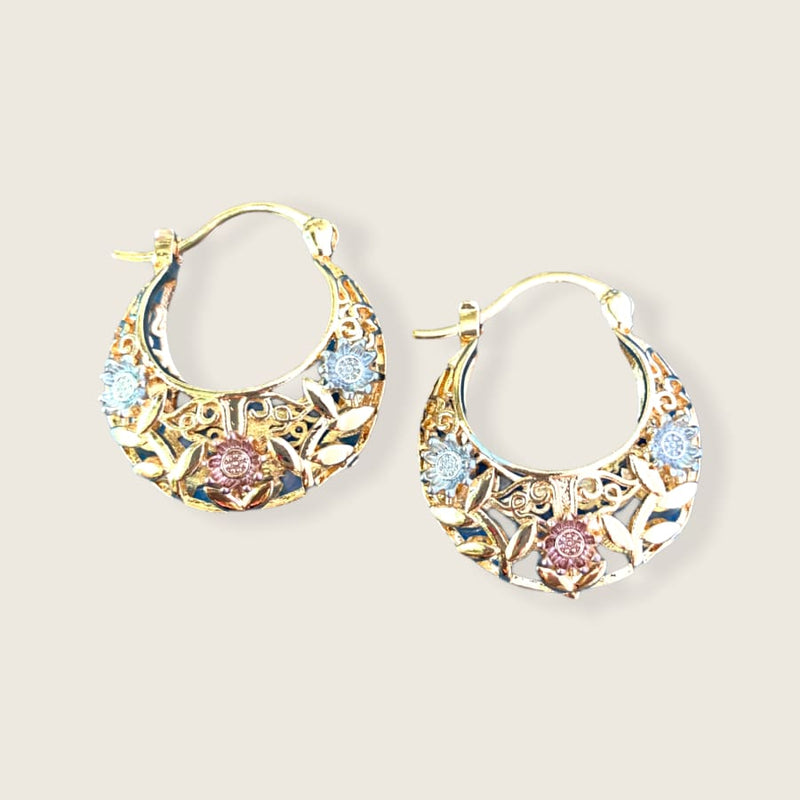 Tiva filigree hoops earrings in 18k of gold plated earrings