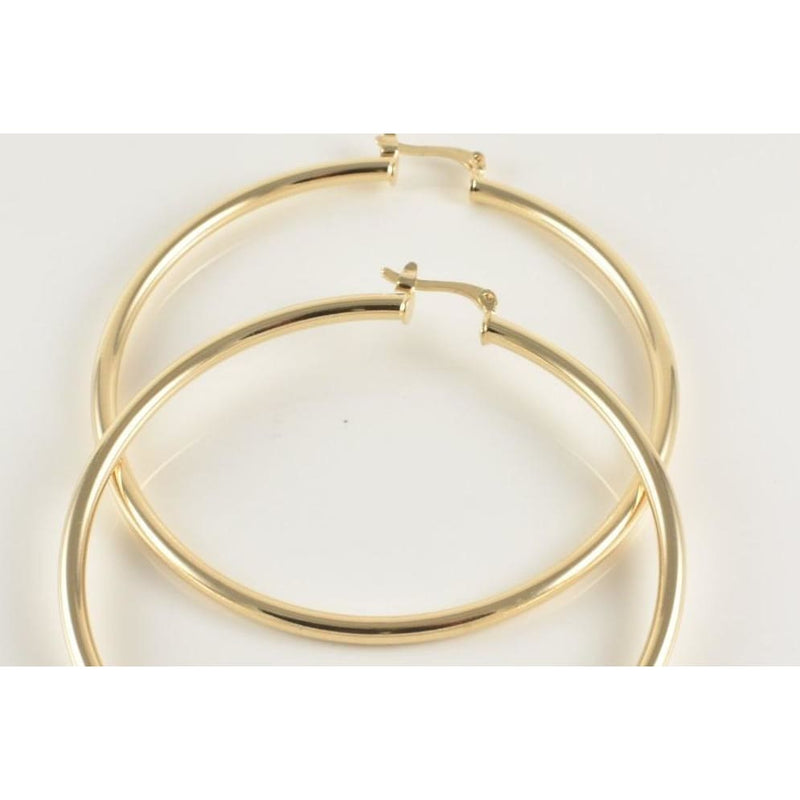 Tubes 70mm gold layered earrings hoops earrings