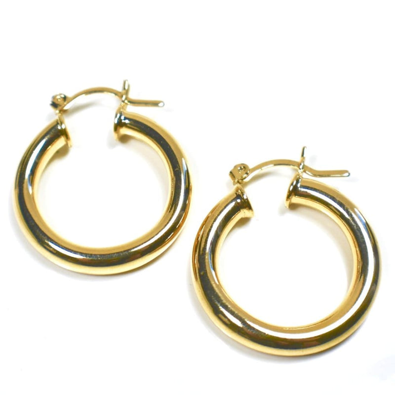 Tubular 1’l5w gold plated earrings hoops earrings