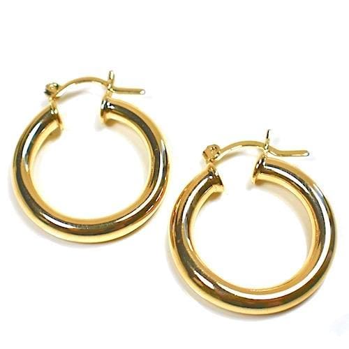 Tubular 1’l5w gold plated earrings hoops earrings