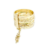 Turtle charm semanario ring in 18k gold plated rings