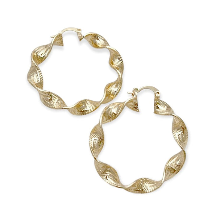 Twisted roman hoops in 18k of gold plated