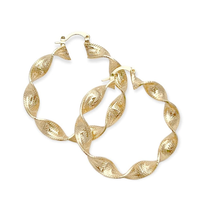 Twisted roman hoops in 18k of gold plated