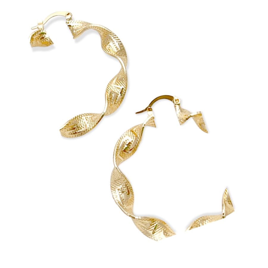 Twisted roman hoops in 18k of gold plated