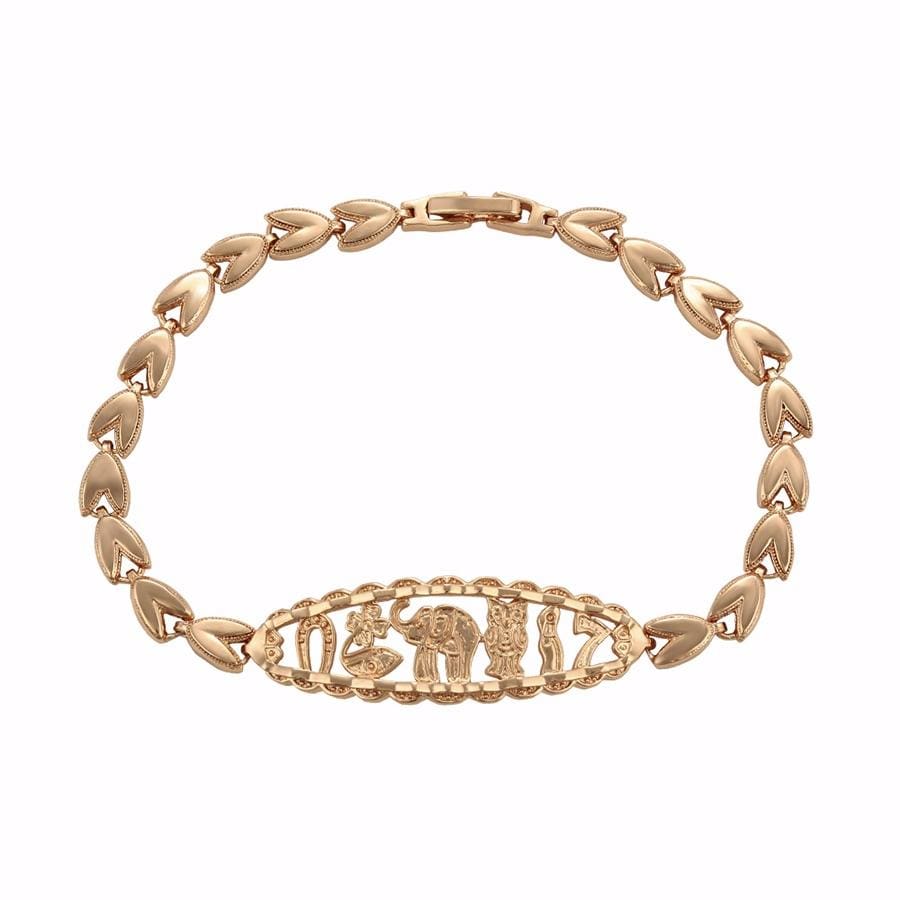 V link good luck bracelet rose gold plated bracelets