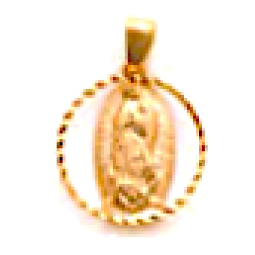 Virgen pendant 18kts of gold plated charms