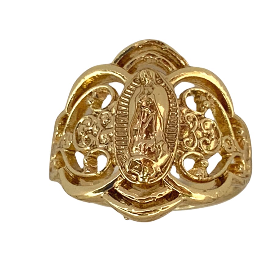 Virgin guadalupe crown ring 18k of gold plated rings