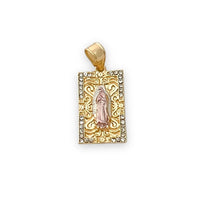 Virgin guadalupe rectangular pendant in 18k of gold layering charms & pendants