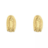 Virgin guadalupe small screw back post studs earrings in solid gold earrings