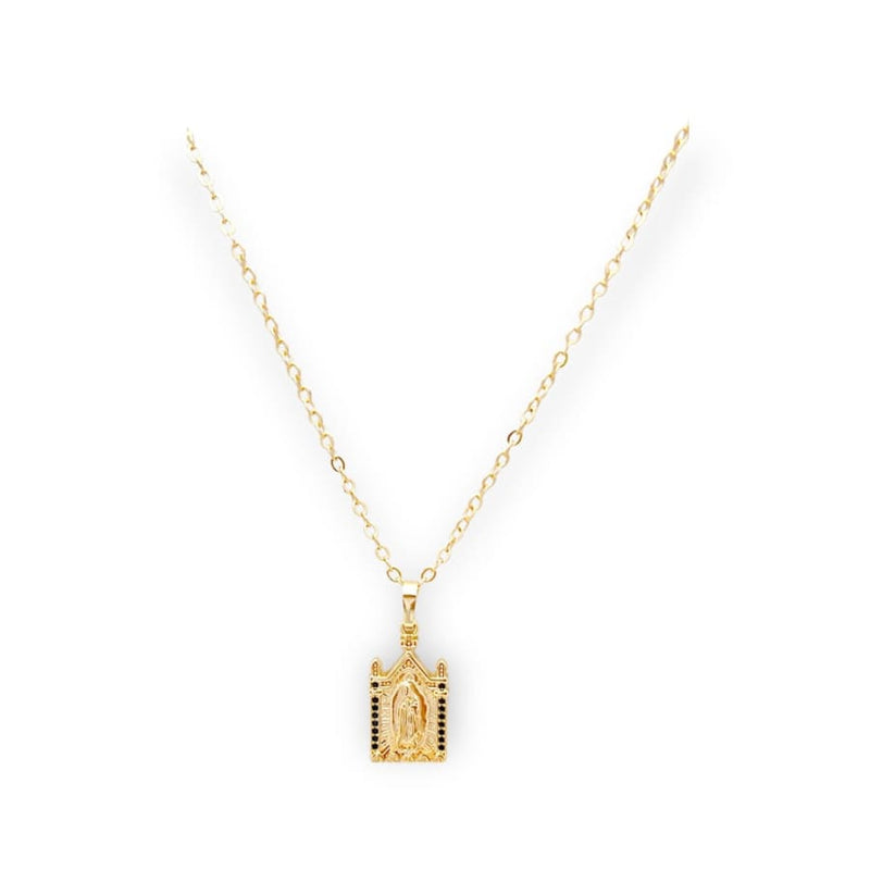 Virgin inside sanctuary necklace in 18k of gold plated chains