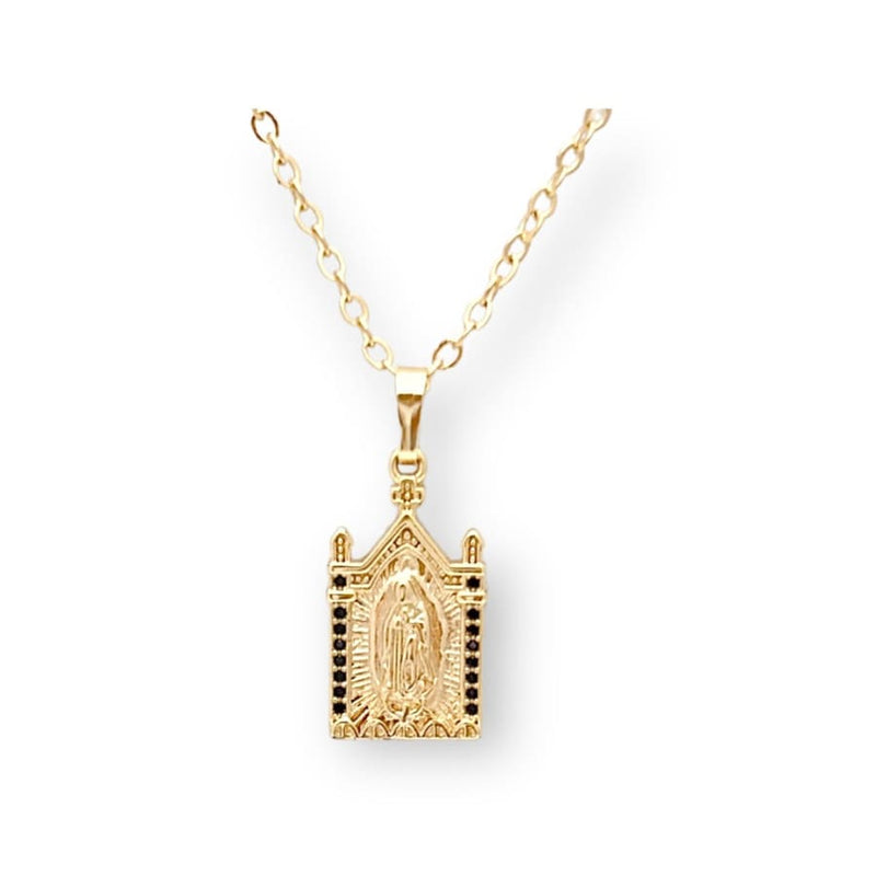 Virgin inside sanctuary necklace in 18k of gold plated chains