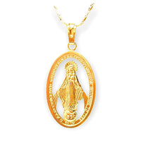 Virgin mary miraculous medal gold plated rose necklace chain 18 chains