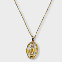 Virgin mary miraculous medal gold plated rose necklace chain 18 chains