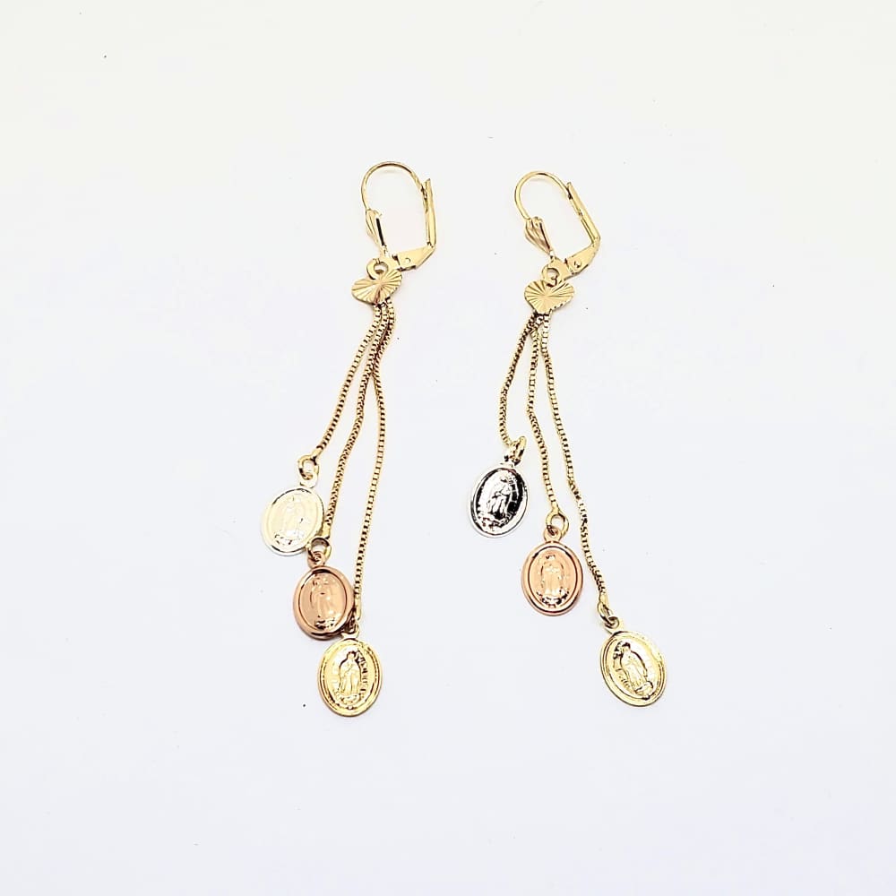 Virgin three tones earrings gold plated earrings