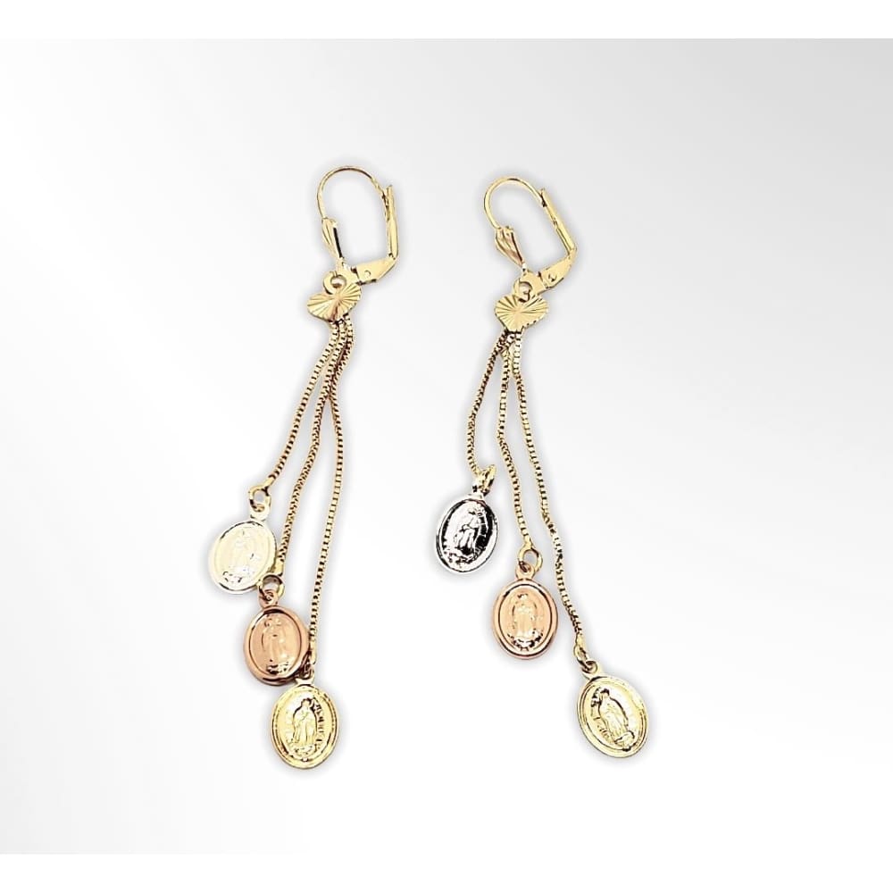 Virgin three tones earrings gold plated earrings