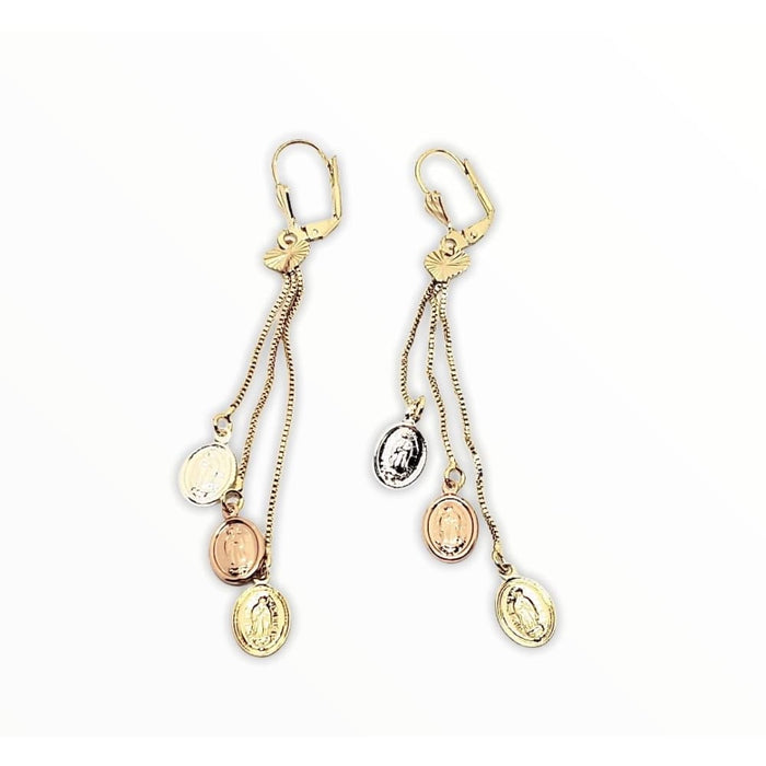 Virgin three tones earrings gold plated earrings