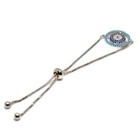 Wheel bolo bracelet silver plated bracelet