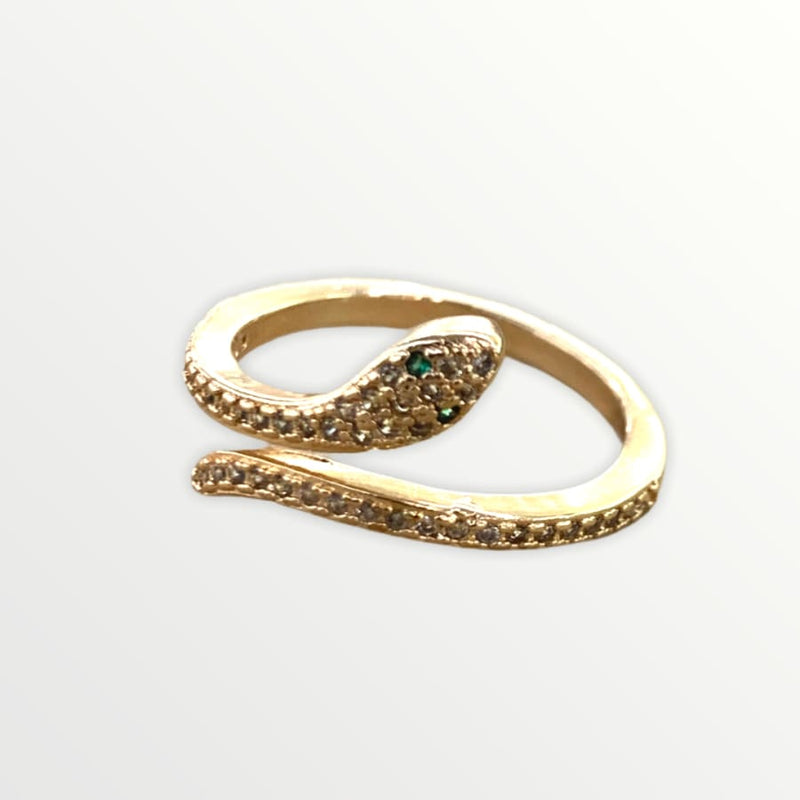 Wrapped around your finger snake in 18k of gold plating