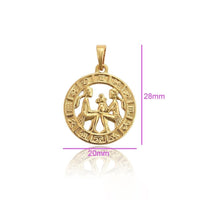 Zodiac constellations18k of gold plated pendant charm charm